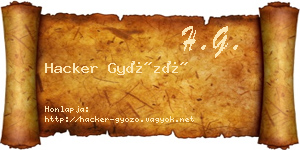 Hacker Győző névjegykártya